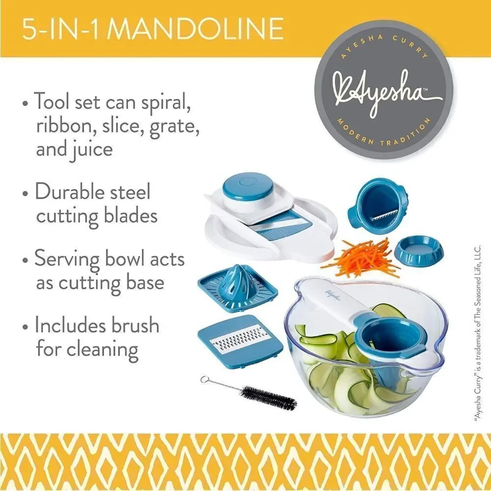AYESHA 5 - in - 1 MANDOLINE & SPIRALIZER SET